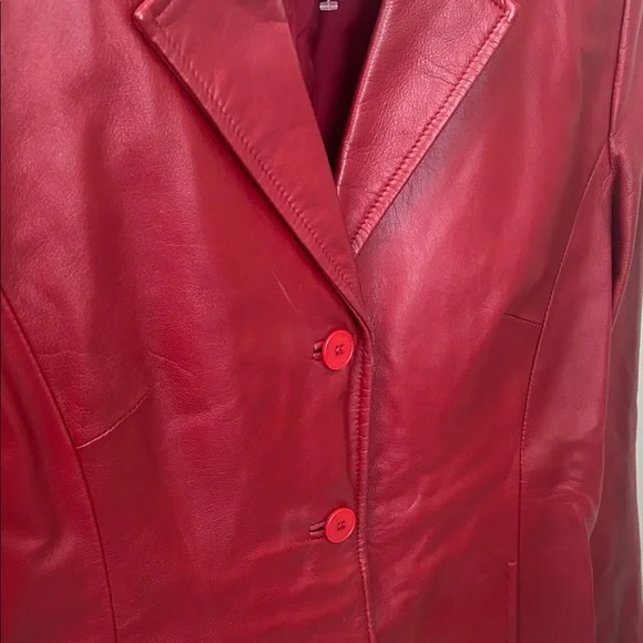 Danier Red Leather Jacket - Picture 4 of 4